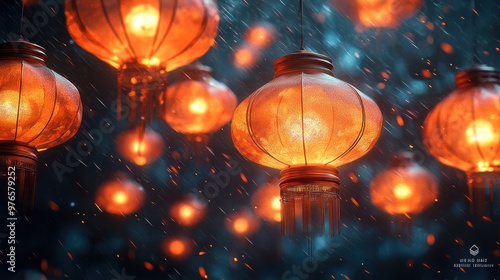 Lantern Lights in the Rain