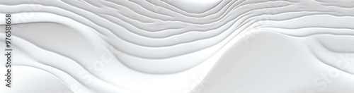 Wavy volumetric abstract monochrome pattern. Wide vector illustration	