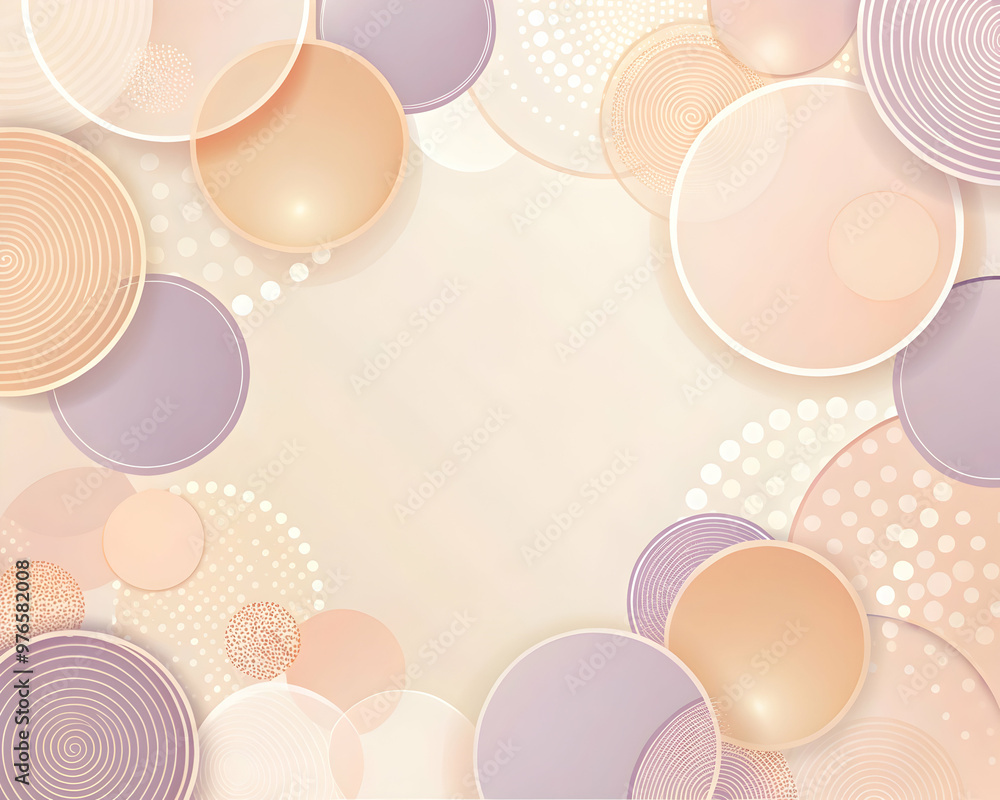 Pastel Dream Circles: A soothing abstract background of overlapping peach and purple circles, perfect for minimalist designs. Pastel Dream Circles: A soothing abstract background of overlapping peach and purple circles, perfect for minimalist designs.