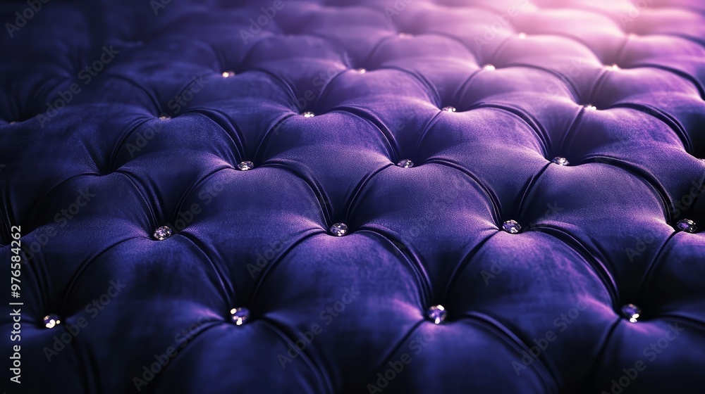 Obraz premium Luxurious Purple Velvet Upholstery with Crystal Buttons