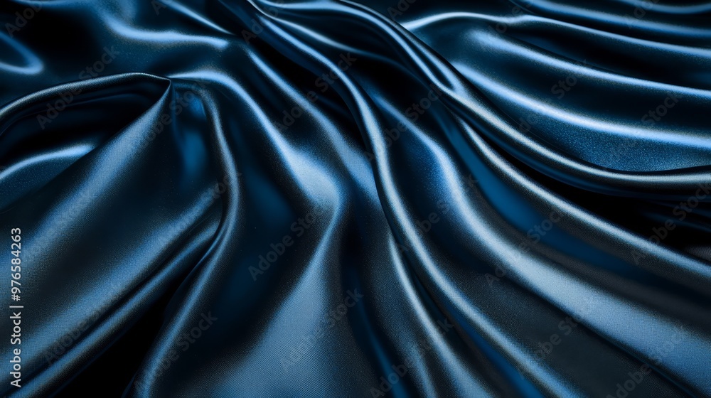 Fototapeta premium Abstract Blue Silk Fabric Texture Background