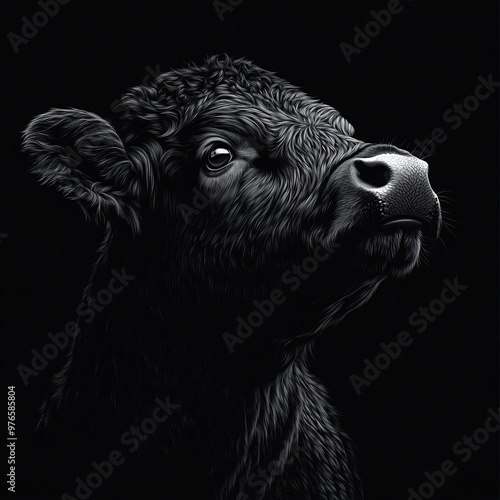 Black and White Cow Portrait   Animal Close Up photo