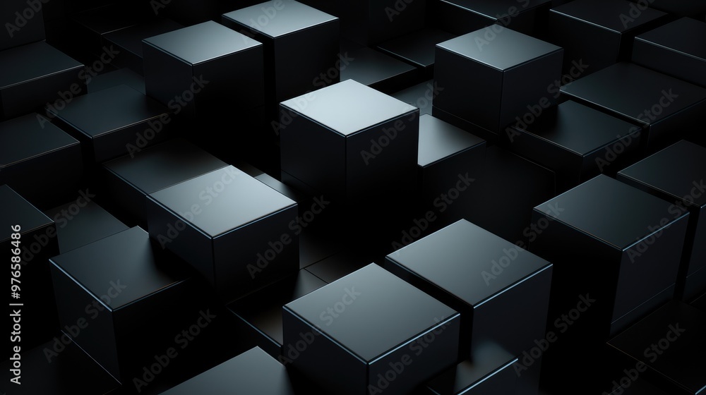 Abstract background of black cubes with shadows. Abstract background of black cubes with shadows.