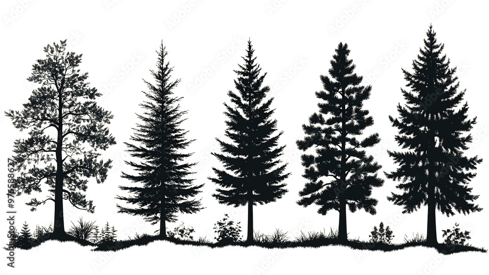 Fototapeta premium set of trees