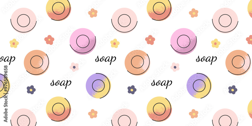 Seamless pattern round soap bar handmade Seamless pattern round soap bar handmade