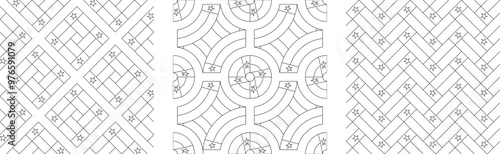 set of texas flag pattern outline. vector illustration
