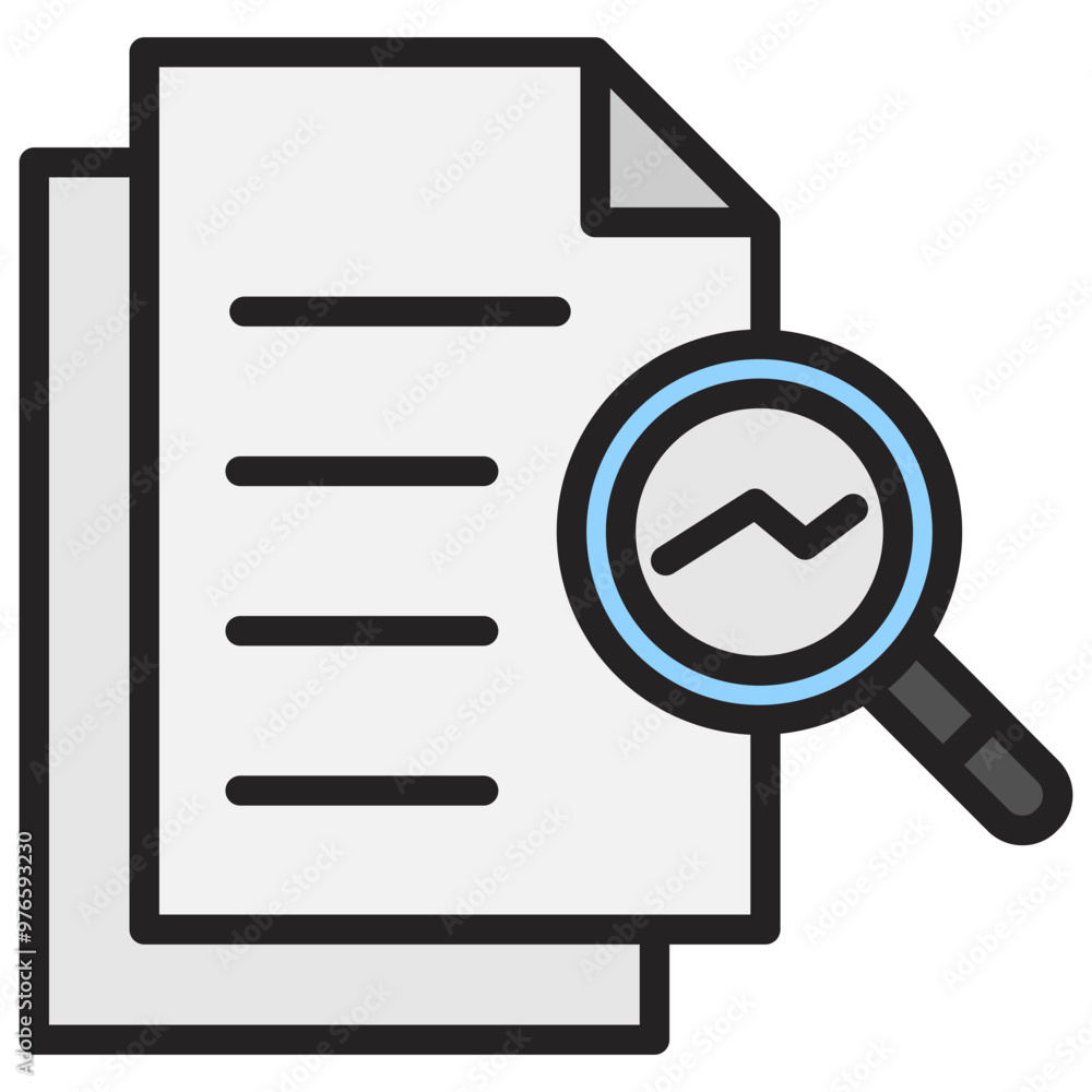 Research icon with line color style Research icon with line color style