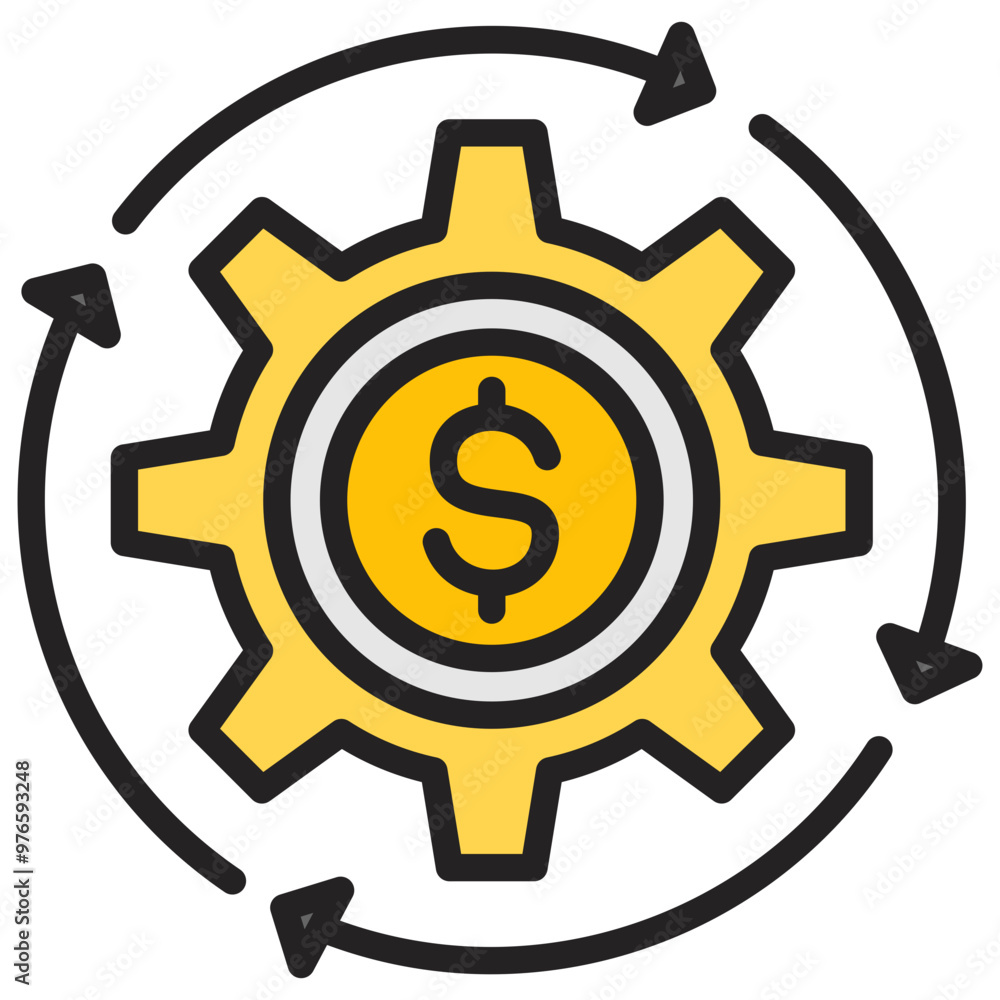 Finance icon with line color style Finance icon with line color style