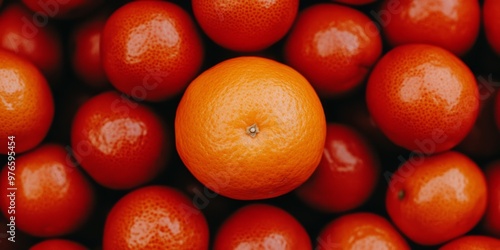 A cinematicstyle photograph of an orange fruit with smooth folded texture placed in a cluster of fruits in shades of burnt orange copper and coral The fruits are arranged closely together with minimal photo