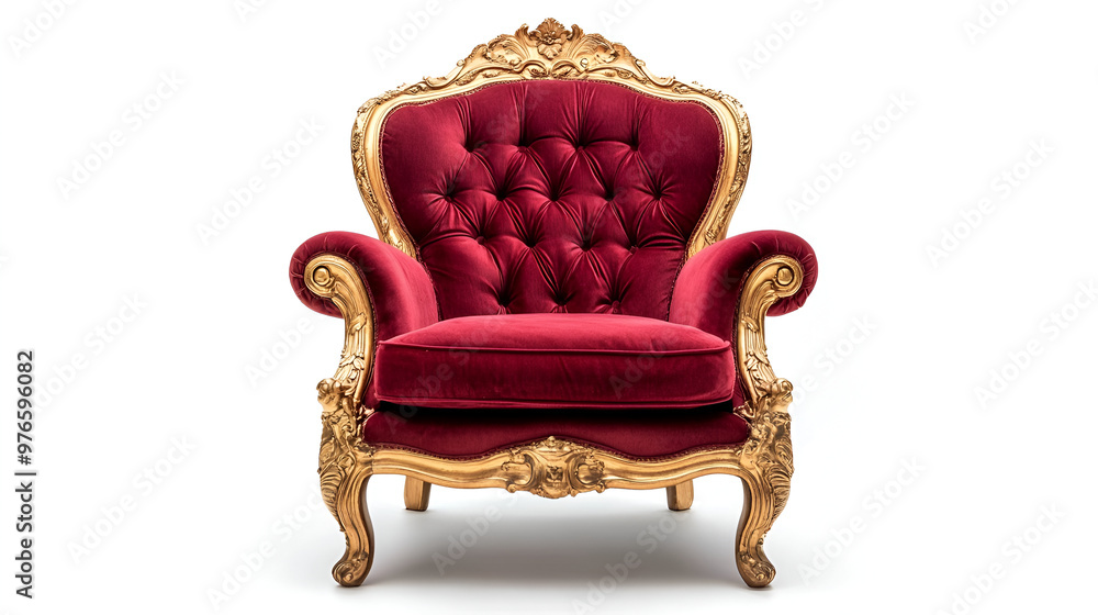 armchair isolated on white , Red sofa on a white background, Luxury royal armchair isolated on white background with clipping path. armchair isolated on white , Red sofa on a white background, Luxury royal armchair isolated on white background with clipping path.