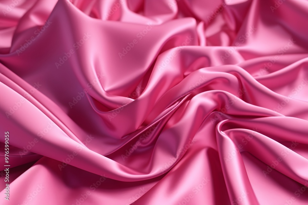 Fototapeta premium Abstract magenta fabric silk texture background, 3d rendering. Digital drawing. 