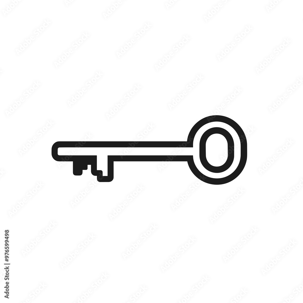 A simple black outline of a key is displayed against a plain white background, symbolizing access, security, and unlocking potential in various contexts A simple black outline of a key is displayed against a plain white background, symbolizing access, security, and unlocking potential in various contexts