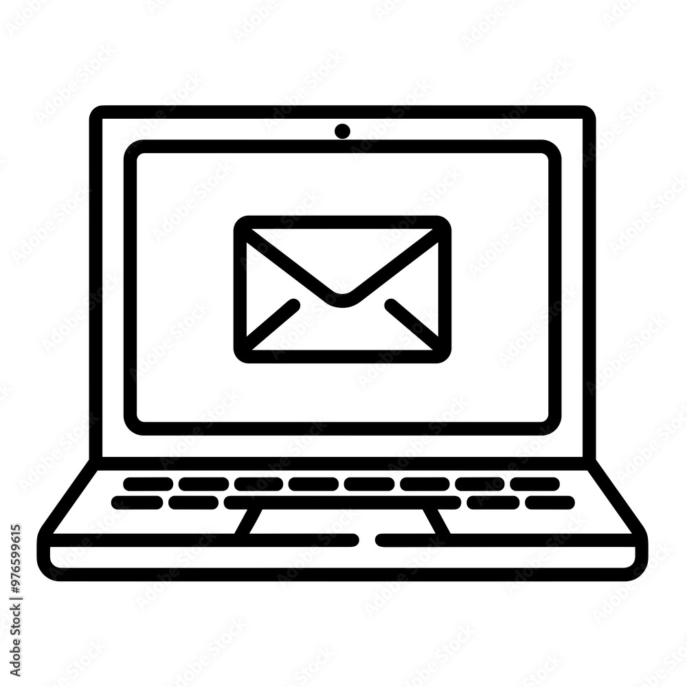 A laptop sits open, showcasing an email envelope graphic on its screen, symbolizing the importance of digital communication in today’s world A laptop sits open, showcasing an email envelope graphic on its screen, symbolizing the importance of digital communication in today’s world
