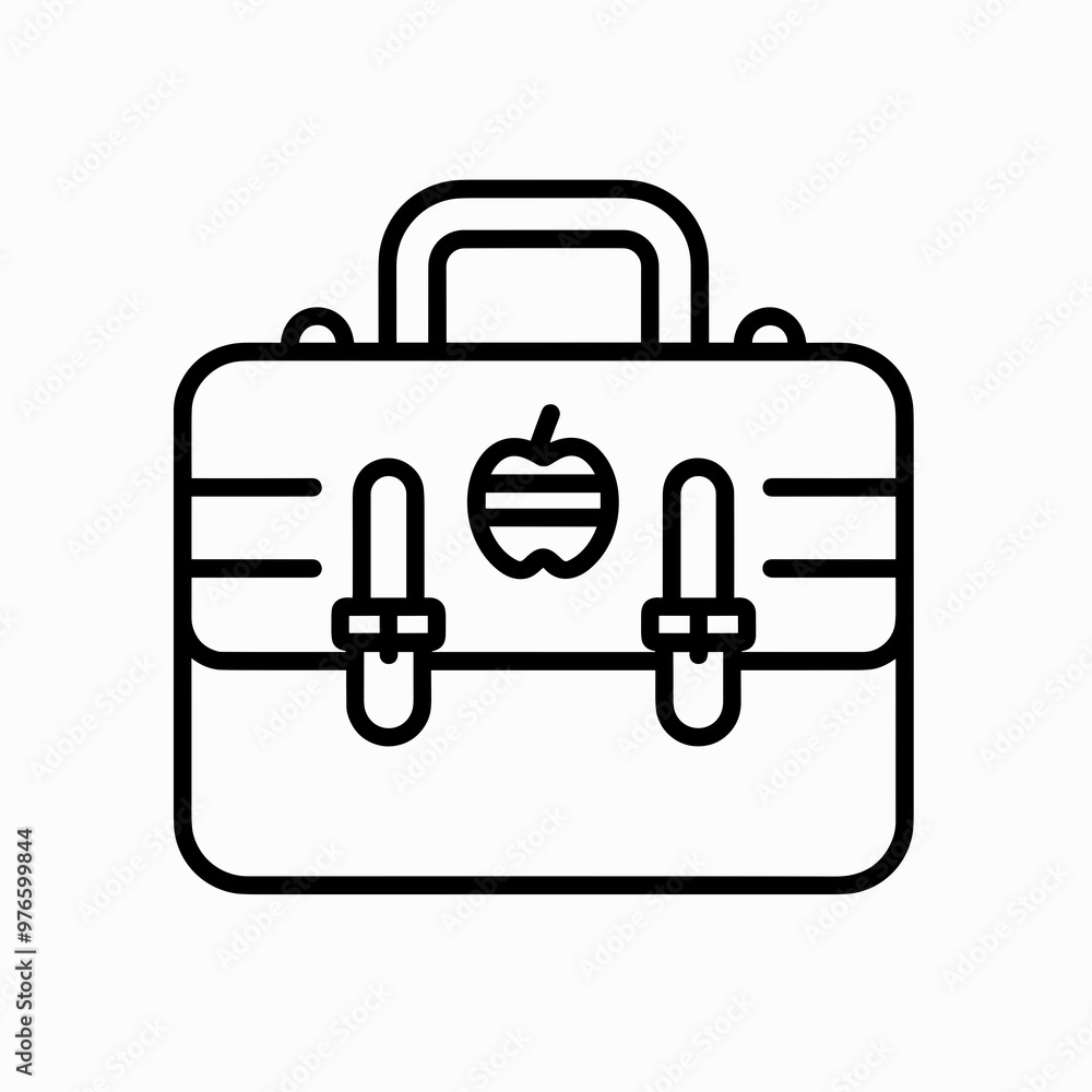 The illustration shows a briefcase with a simple design featuring an apple logo, evoking themes of technology and creativity in the workplace The illustration shows a briefcase with a simple design featuring an apple logo, evoking themes of technology and creativity in the workplace