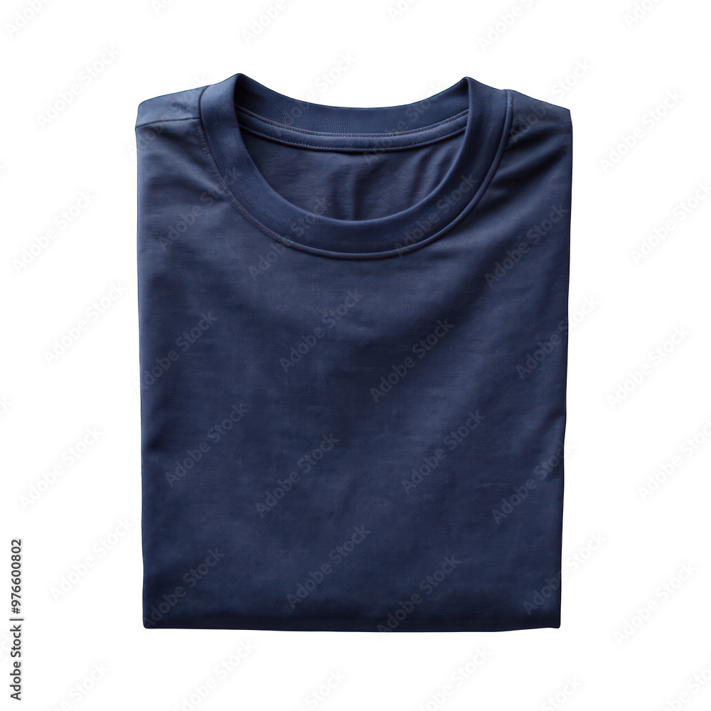 Dark blue folded t-shirt isolated on transparent background Dark blue folded t-shirt isolated on transparent background