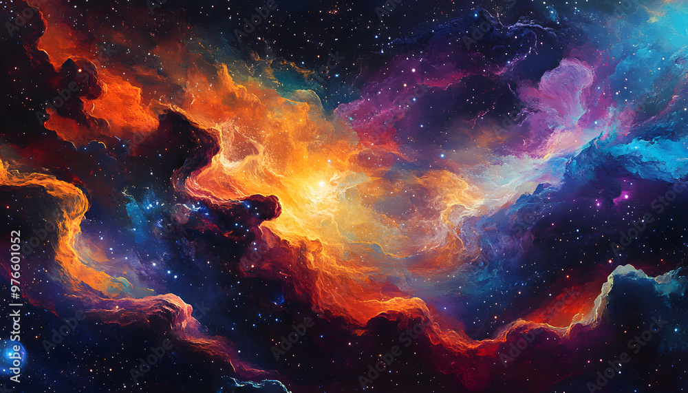 A vibrant, colorful galaxy with swirling stars and nebulae, evoking a sense of cosmic wonder. A vibrant, colorful galaxy with swirling stars and nebulae, evoking a sense of cosmic wonder.