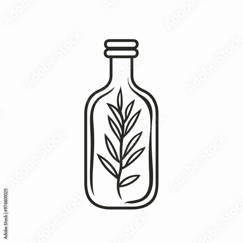 A decorative glass bottle with an intricate leaf design, ideal for packaging herbal remedies or organic products, emphasizing a natural and eco-friendly aesthetic