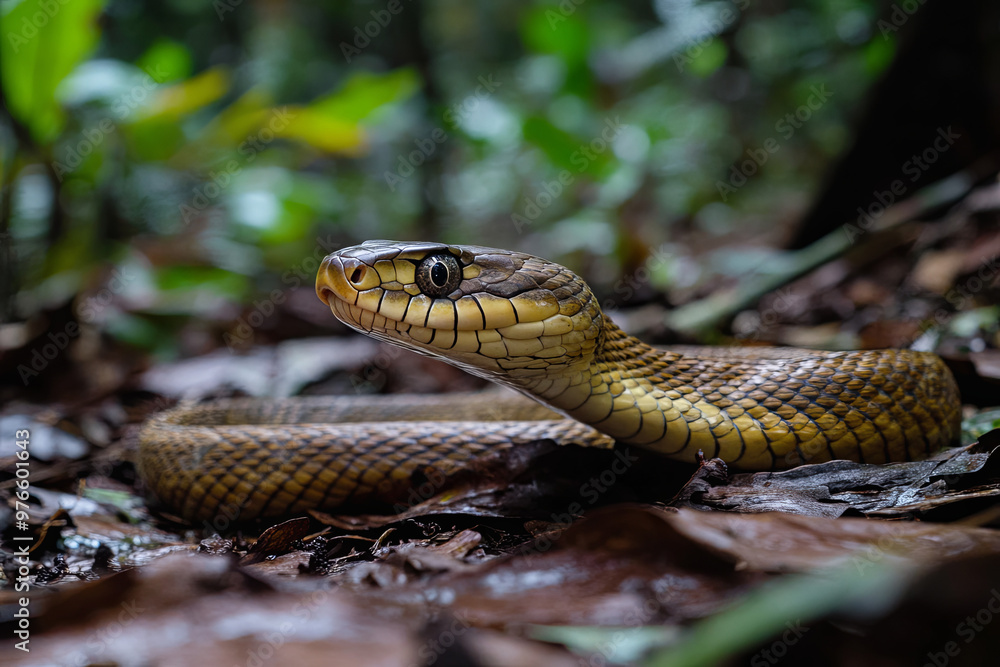 Snake shedding its skin on a forest floor
Snake shedding its skin on a forest floor