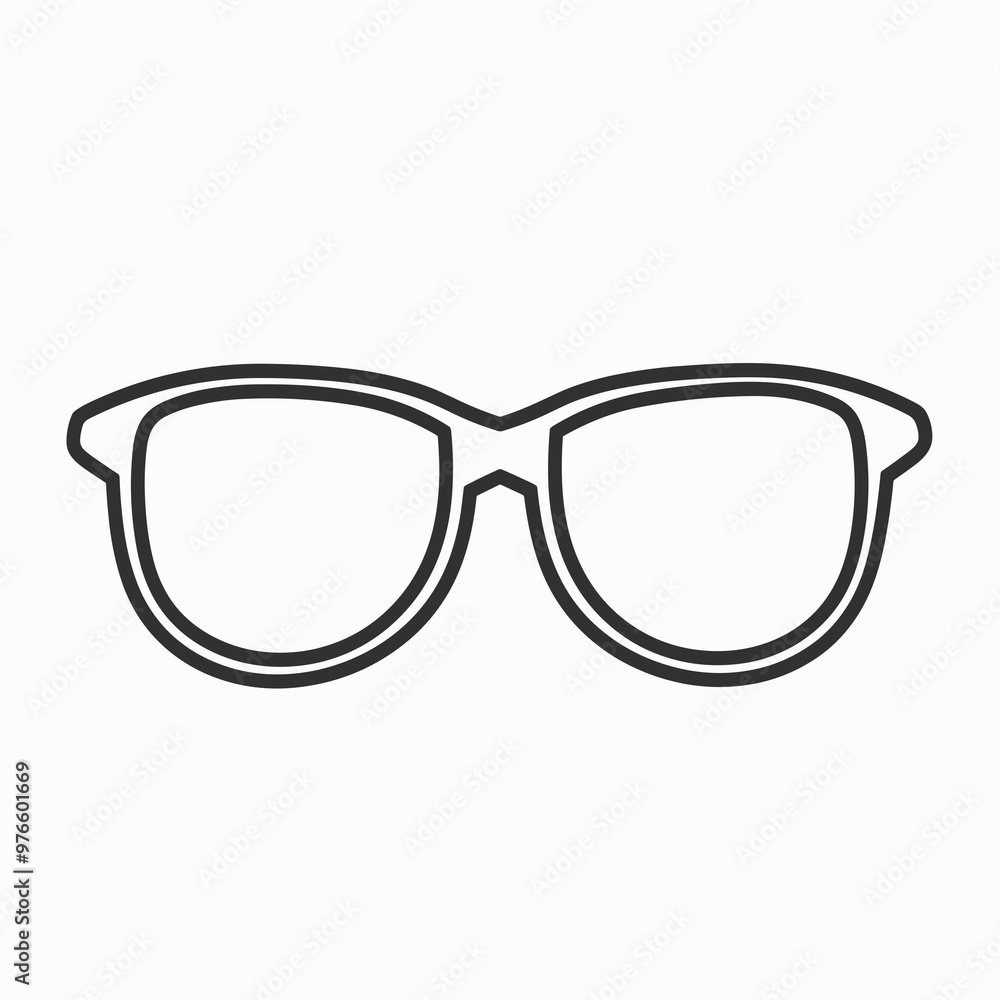 Fototapeta premium This graphic features minimalist black outline sunglasses, perfect for design projects, fashion illustrations, or branding materials that emphasize trendy styles