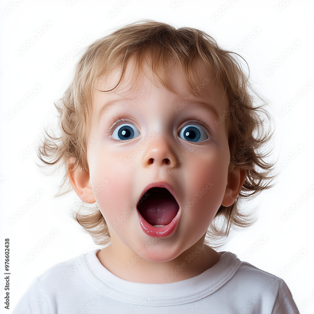 a child with eyes wide with wonder, their mouth open in an expression of awe a child with eyes wide with wonder, their mouth open in an expression of awe