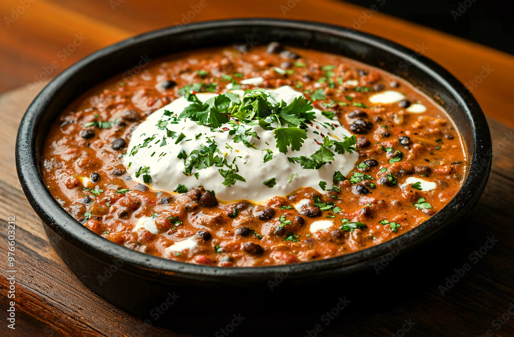 Bowl of dal makhani. Bowl of dal makhani.