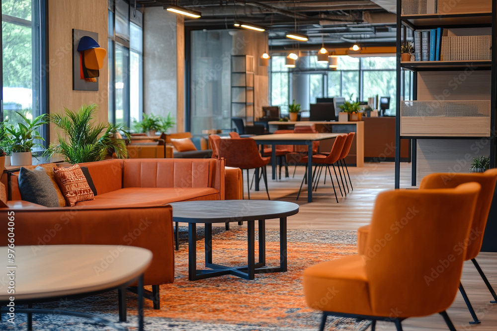 Co-working space with shared desks and a casual seating area
Co-working space with shared desks and a casual seating area