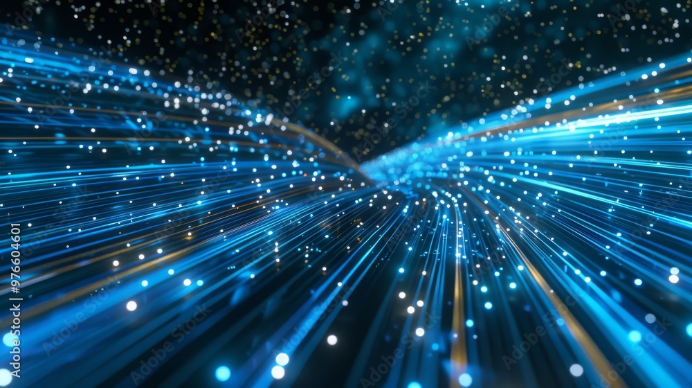 Blue streaming data lines in a futuristic design Blue streaming data lines in a futuristic design