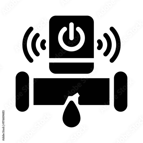 water leak detector glyph icon