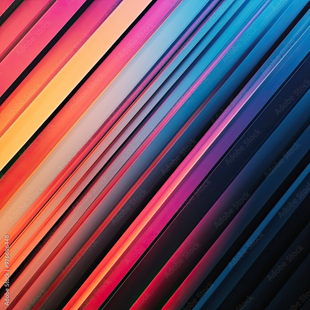 Obraz premium Vibrant abstract background with colorful diagonal stripes, perfect for modern design projects and creative visuals.