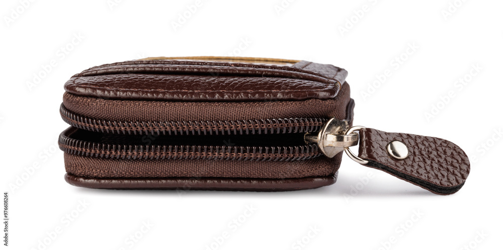 Beautiful leather wallet isolated on a white background. Beautiful leather wallet isolated on a white background.