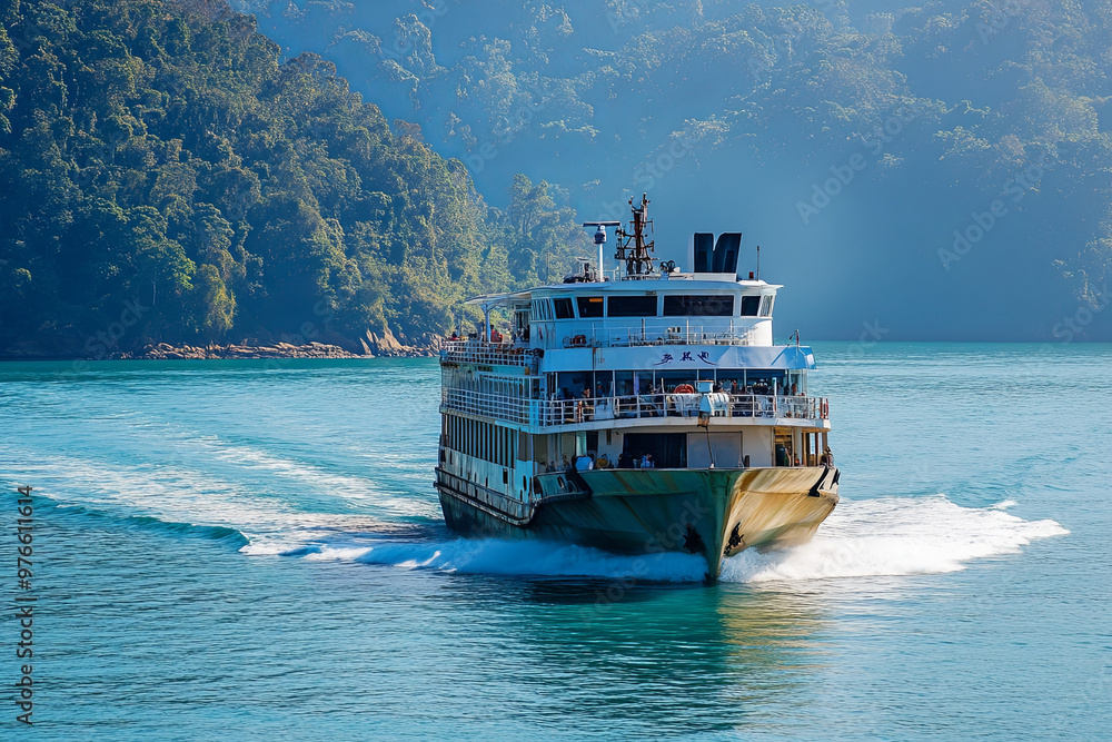 Ferry transporting passengers across a bay
Ferry transporting passengers across a bay