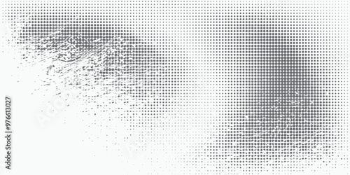 Wave halftone pattern. Halftone dots background. Vector