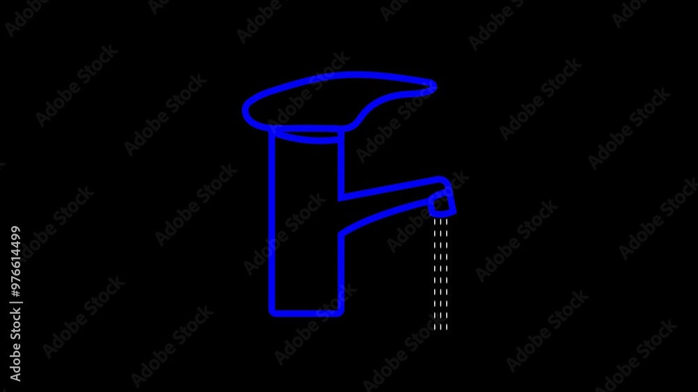 Drop of water drips from water. Drop of water drips from water tap. 4k animation video Drop of water drips from water. Drop of water drips from water tap. 4k animation video