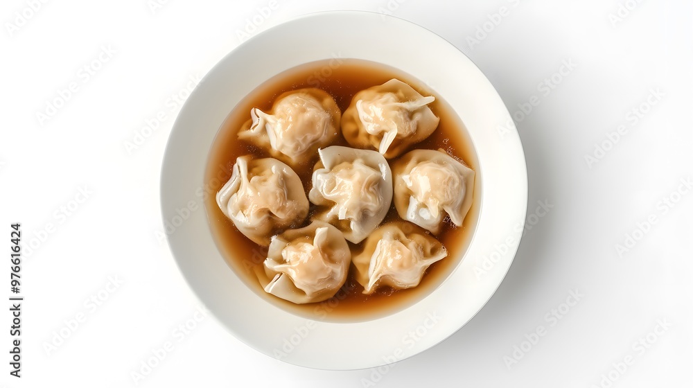 Delicious steamed dumplings in broth: savory asian cuisine delight Delicious steamed dumplings in broth: savory asian cuisine delight