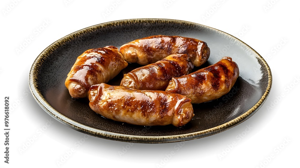 Grilled sausages on ceramic plate: delicious, juicy, and perfectly cooked meal idea Grilled sausages on ceramic plate: delicious, juicy, and perfectly cooked meal idea