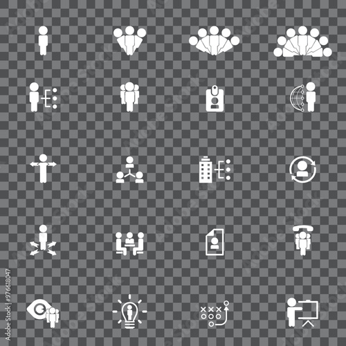 Universal business management and human resources icon set. Universal icons for web and mobile. Vector.