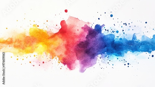 Abstract watercolor splash with vibrant colors. photo