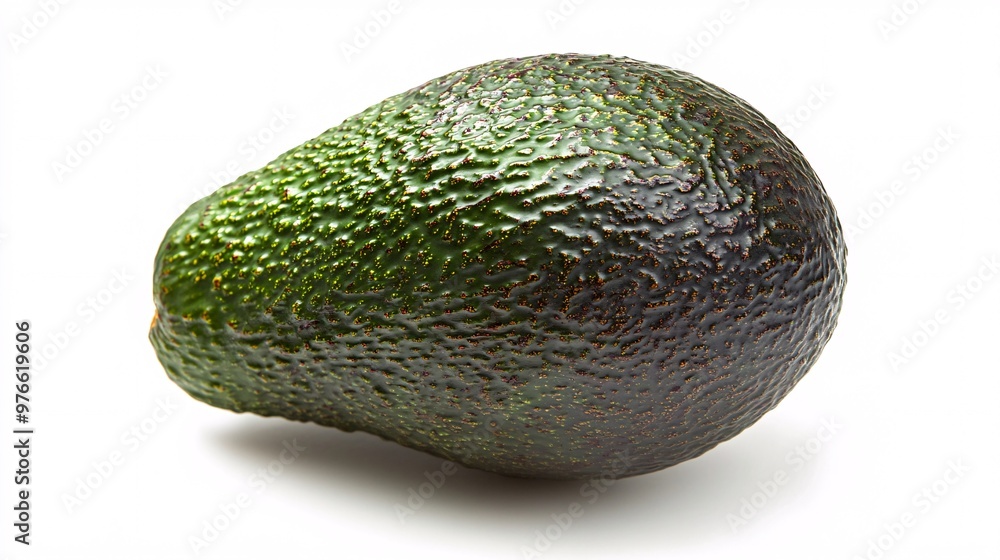 110. Pristine shot of an avocado placed on a white background, highlighting the deep green color and smooth texture, representing its nutritious superfood properties 110. Pristine shot of an avocado placed on a white background, highlighting the deep green color and smooth texture, representing its nutritious superfood properties