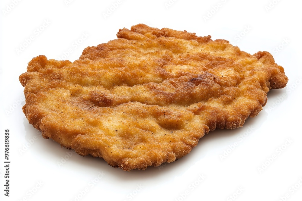 A crispy golden brown Wiener Schnitzel, a classic Austrian dish, ready to be enjoyed. The breading is perfectly golden and the meat is juicy and flavorful. A crispy golden brown Wiener Schnitzel, a classic Austrian dish, ready to be enjoyed. The breading is perfectly golden and the meat is juicy and flavorful.