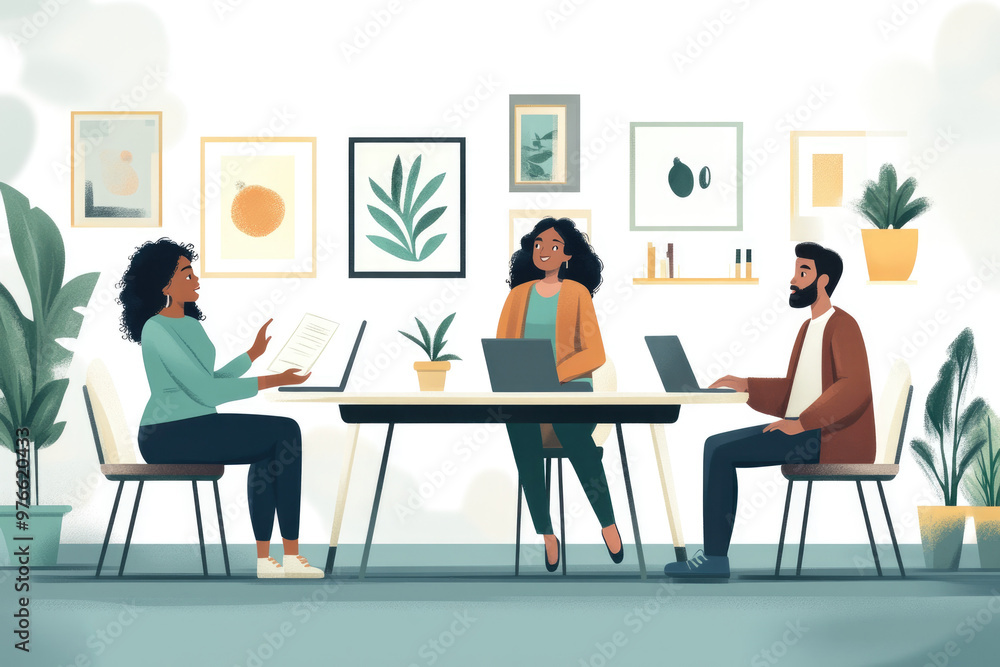 Colleagues who are talking in the office Colleagues who are talking in the office