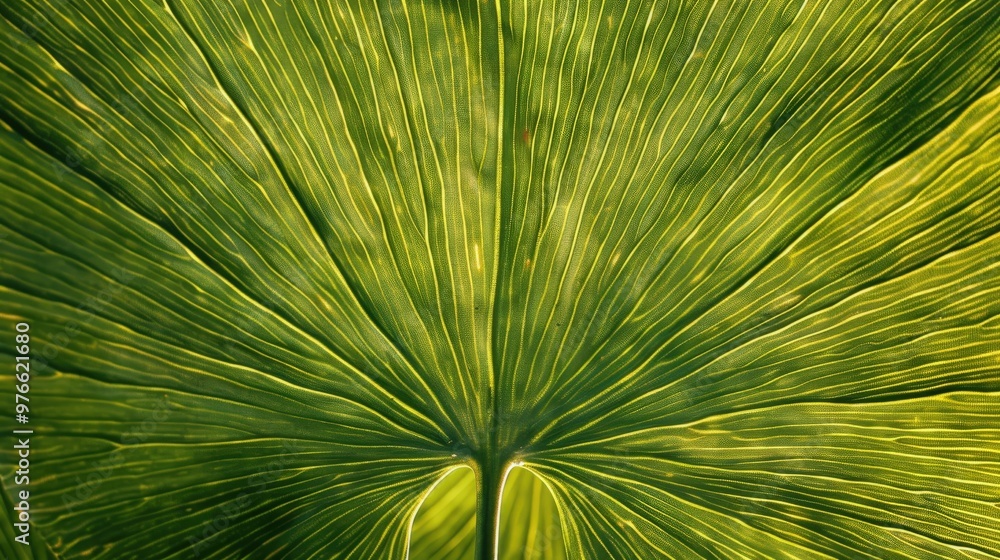 Fototapeta premium Green Leaf Texture with Veins and Lines