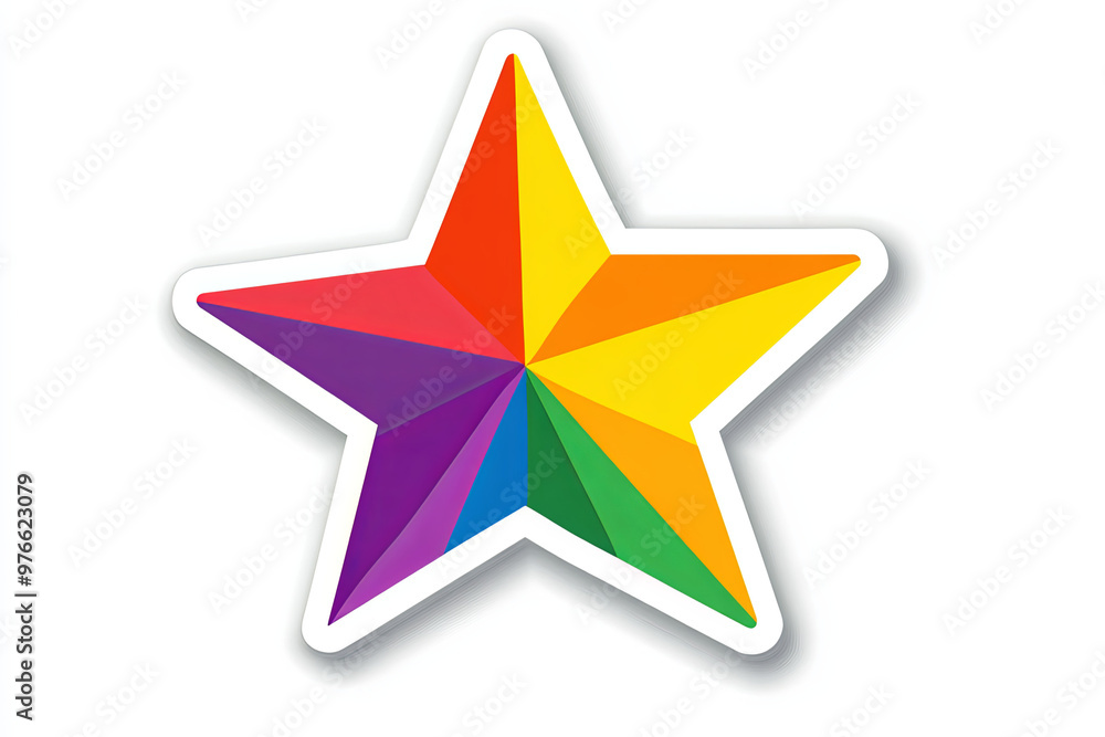 Fototapeta premium Rainbow star isolated on white background.