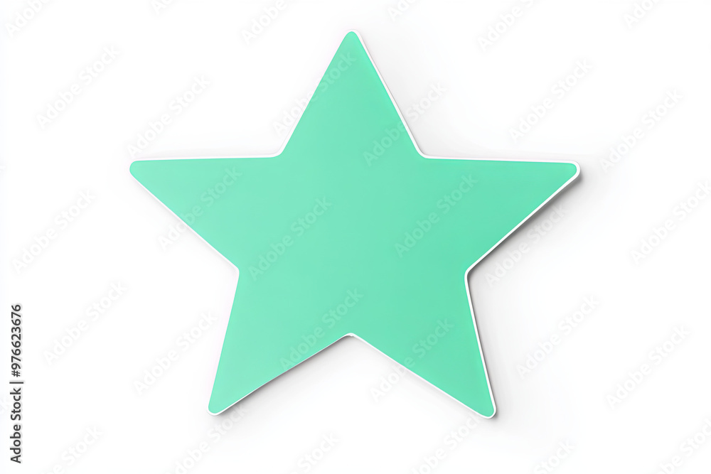 Fototapeta premium Green star isolated on white background.