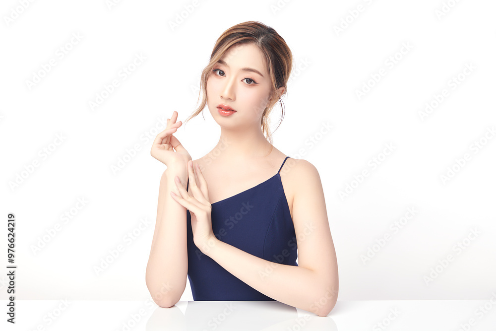 Beautiful young asian woman with clean fresh skin on white background, Face care, Facial treatment, Cosmetology, beauty and spa, Asian women portrait. Beautiful young asian woman with clean fresh skin on white background, Face care, Facial treatment, Cosmetology, beauty and spa, Asian women portrait.