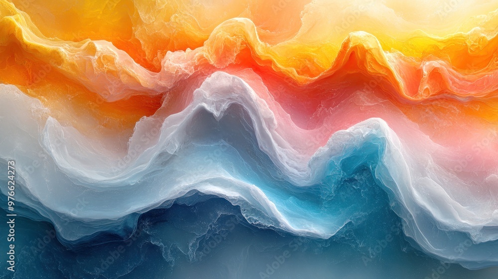 Abstract waves of color blending in vibrant hues. Abstract waves of color blending in vibrant hues.