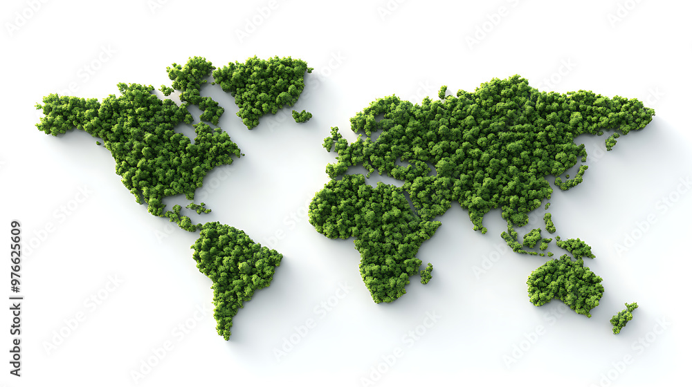 World map green grass surface isolated on a white background. World map green grass surface isolated on a white background.