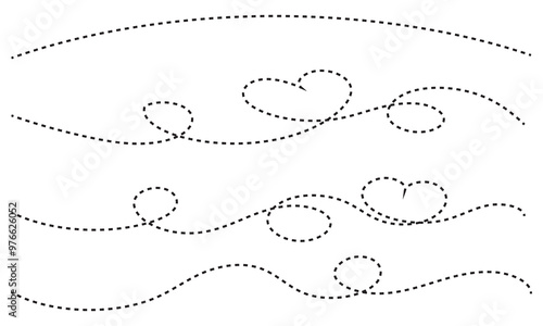 Path travel dotted line trip dashed trace destination track plan and silhouette, travelling symbol . Transport dot pathes lines traces tourism design  vector illustration. EPS 10