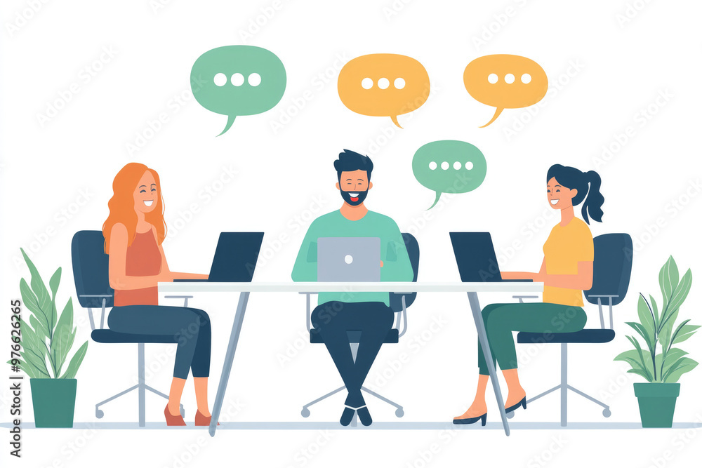 Colleagues who are talking in the office Colleagues who are talking in the office