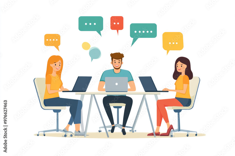 Colleagues who are talking in the office Colleagues who are talking in the office