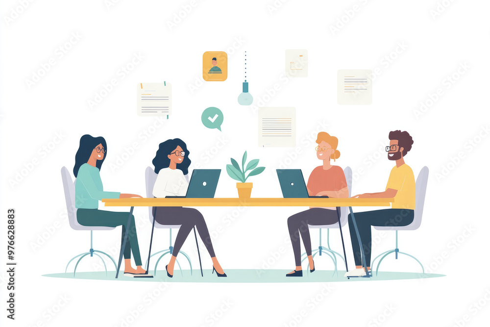 Colleagues who are talking in the office Colleagues who are talking in the office